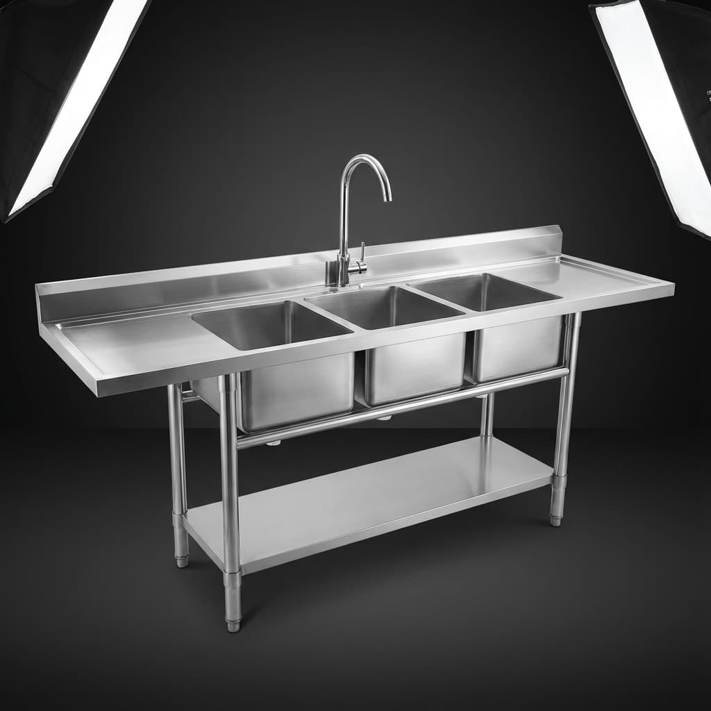 Triple Bowl Sink Station